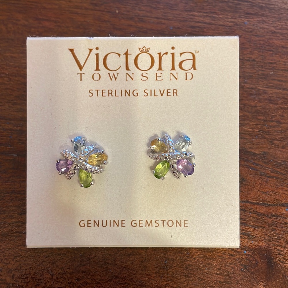 Victoria Townsend Sterling Silver Genuine Gemstone Earrings
